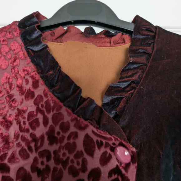 Striking Women's (Size Medium) Velvet V-Neck Blouse/Top - Picture 2 of 8